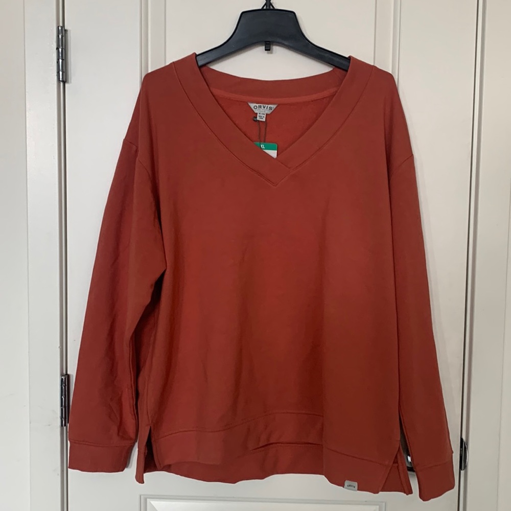 Orvis Women's very soft V-Neck Dropped Shoulders Sweatshirt
